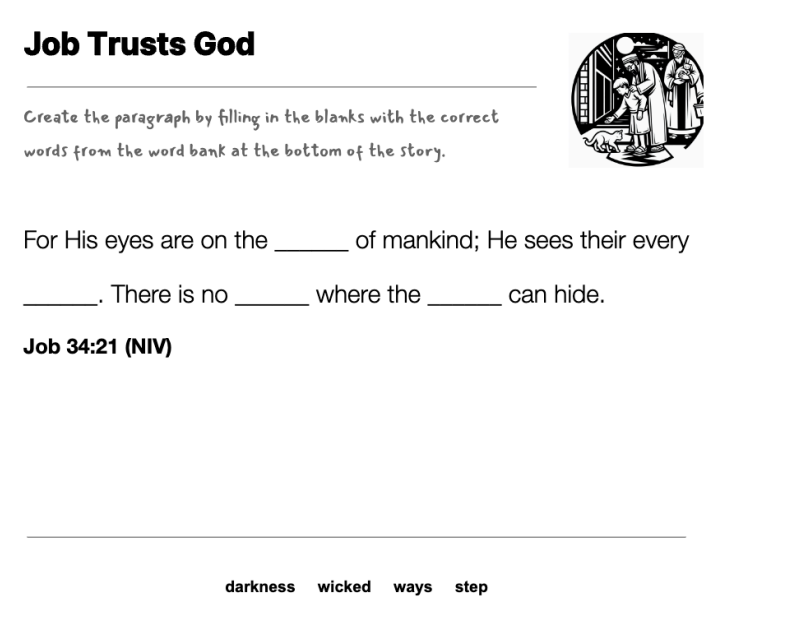 Job Trusts God fill-in-the-blank